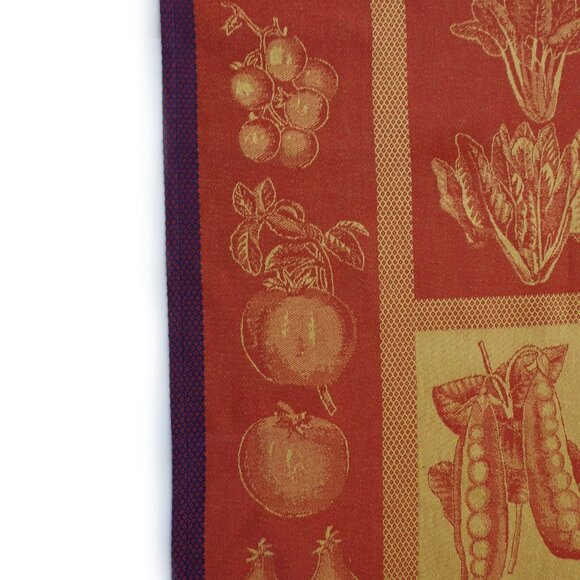 Vintage Vanderbilt Kitchen Towel France Cotton Red Yellow Vegetables - Picture 6 of 11